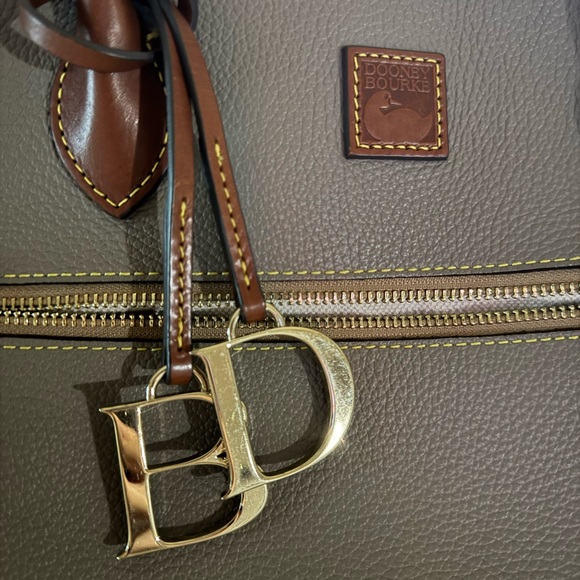 Dooney & Bourke pebble grain Taupe and Brown Leather Tote - Picture 2 of 8